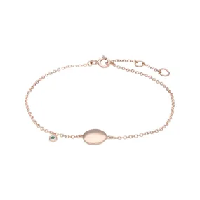 Smaragd Gravur Armband in Rose Vergodletem Sterling Silber