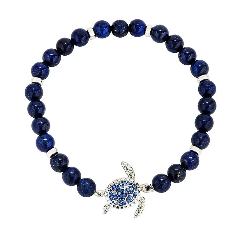 Sterling Silver Lapis Ocean Bracelet