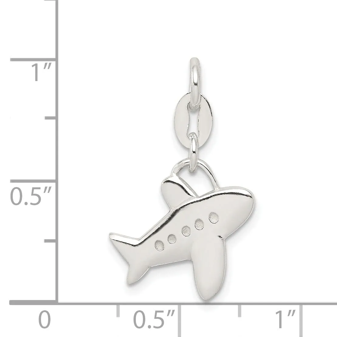 Sterling Silver Textured Airplane Pendant