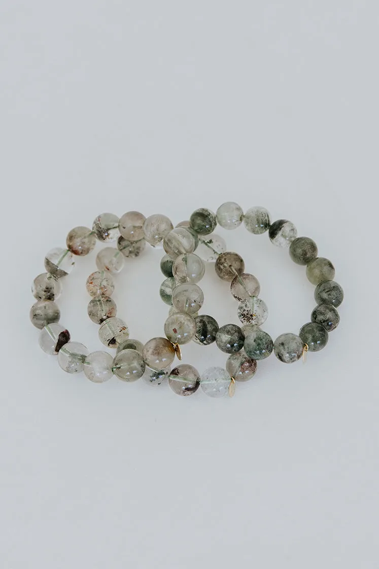 Stretchy Bracelet Large - Chlorite Quartz