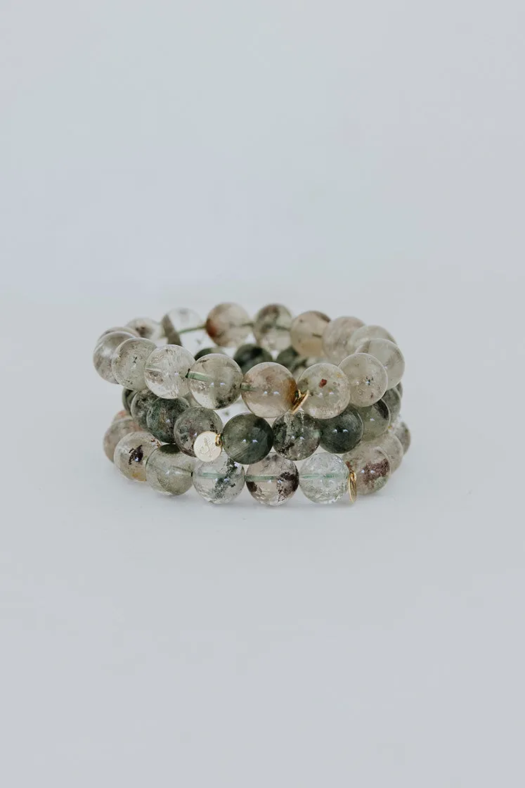 Stretchy Bracelet Large - Chlorite Quartz