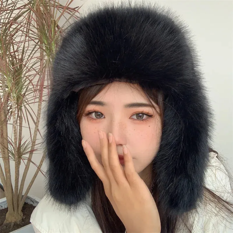 TAVIMART  -  Bucket hat Purple winter new candy color faux fur Y2k warm plush basin hat Unisex Bucket hat hat hats for women