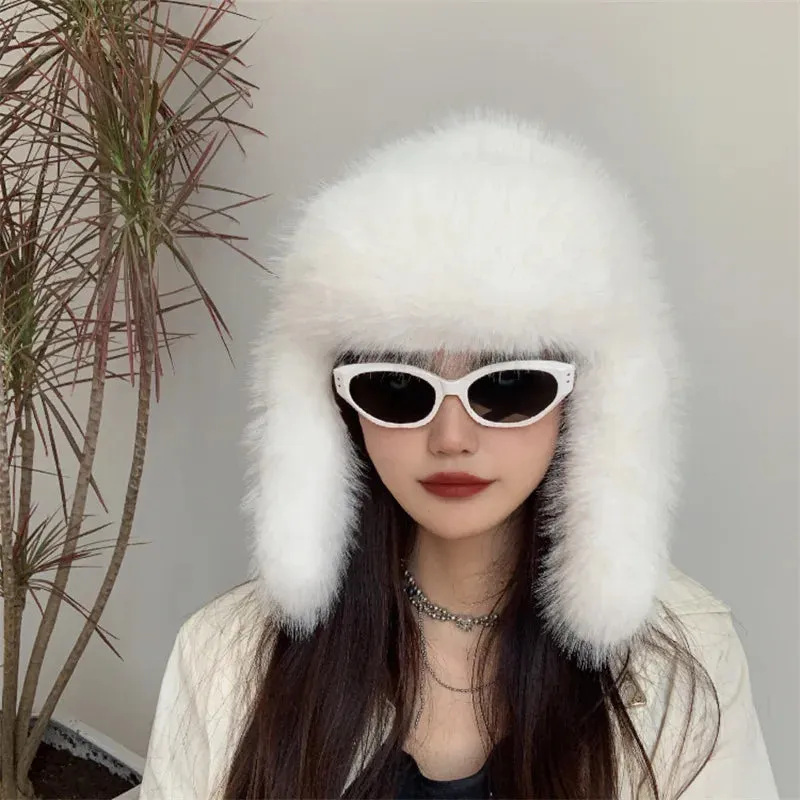 TAVIMART  -  Bucket hat Purple winter new candy color faux fur Y2k warm plush basin hat Unisex Bucket hat hat hats for women