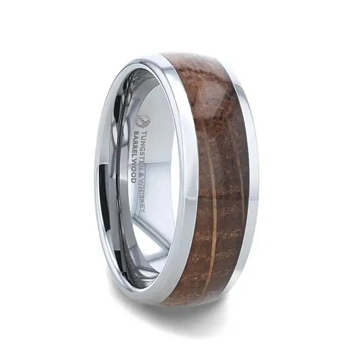 Thando Men's Tungsten Wedding Ring Made From Genuine Whiskey Barrels - 8mm