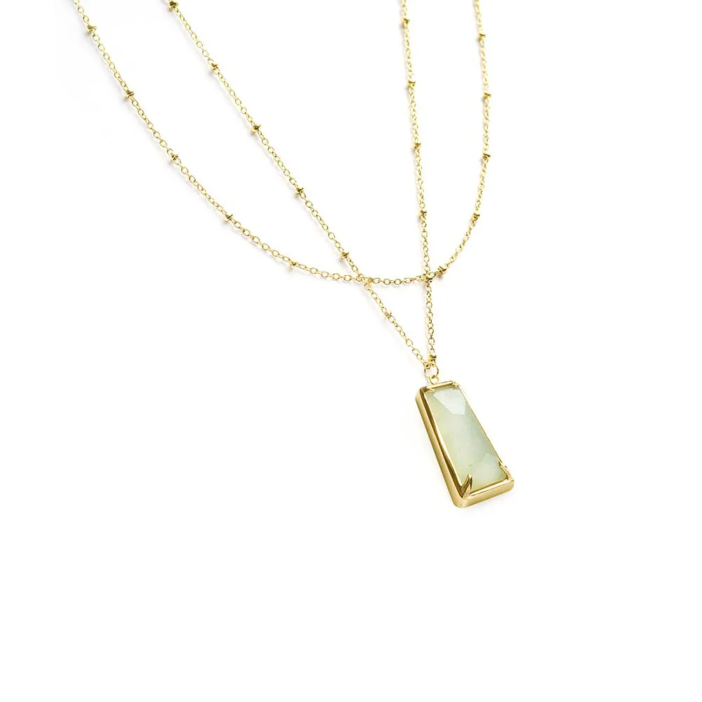 TRACEY CHEN | Bracelet | Trapezia Jadeite Double Chains Necklace