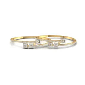 Twist Design Diamond Bangle