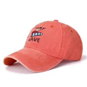 Unisex High Quality Cap Surf Wave Embroidered Washed Cotton Baseball Cap Men Women Casual Adjustable Retro Snapback Hats