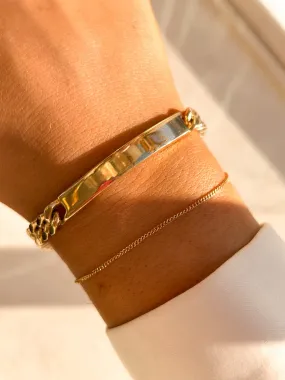 Vintage 9ct Yellow Gold Heavy Curb ID Bracelet