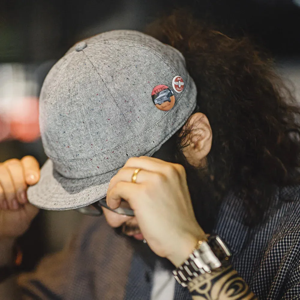 Vintage Gray Flip Hat for Men - Round Top Blended Short Brim Hat