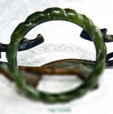 Vintage Rare Classic "Swirl" Nephrite Jade Bangle 60mm (V1292)