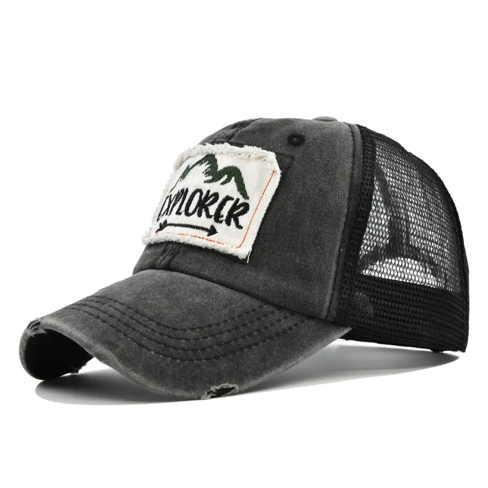 Washed Embroidered Baseball Cap Spring Solid Sunhat Men Women Unisex-Teens Cotton Snapback Caps Fashion Hip Hop Summer Hat