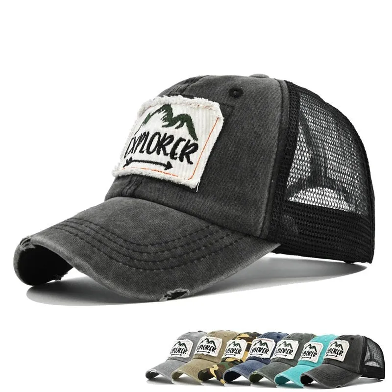 Washed Embroidered Baseball Cap Spring Solid Sunhat Men Women Unisex-Teens Cotton Snapback Caps Fashion Hip Hop Summer Hat