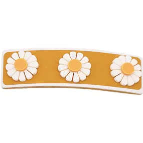 Wide Bar Clip - Flower- Wheat